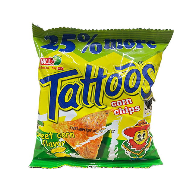 Tattoos Corn Chips Sweet Corn Flavor 30g